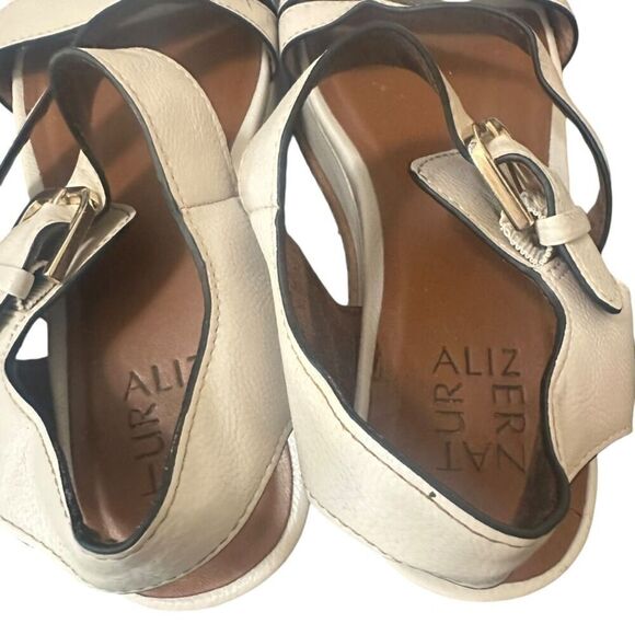 Naturalizer Fitz Wedge Sandals Women's SZ 6.5 Cream Adjustable Straps Boho - Picture 5 of 13